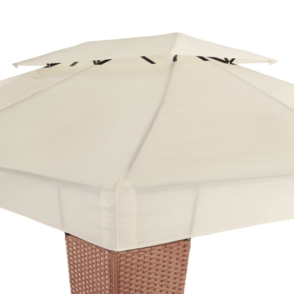 tectake Havepavillon i polyrattan Mona 3x4m -  brun/creme Cream