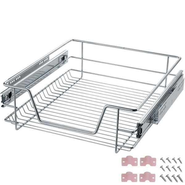 tectake Teleskopskuffe til køkken- og soveværelsesskabe - 50 cm 50 cm Grey