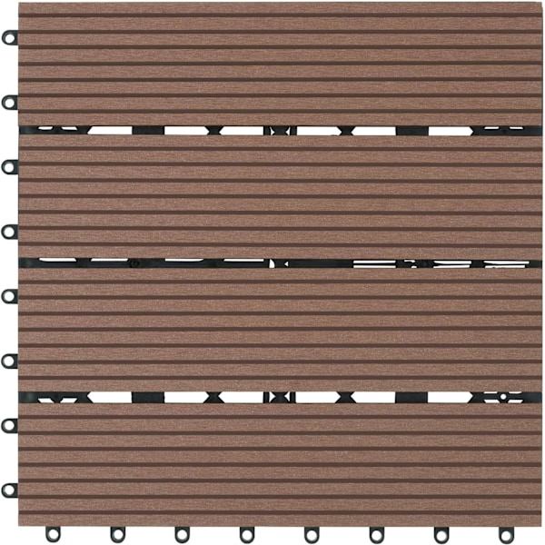 tectake Sæt terrassebrædder Tegulas -  brun Brown