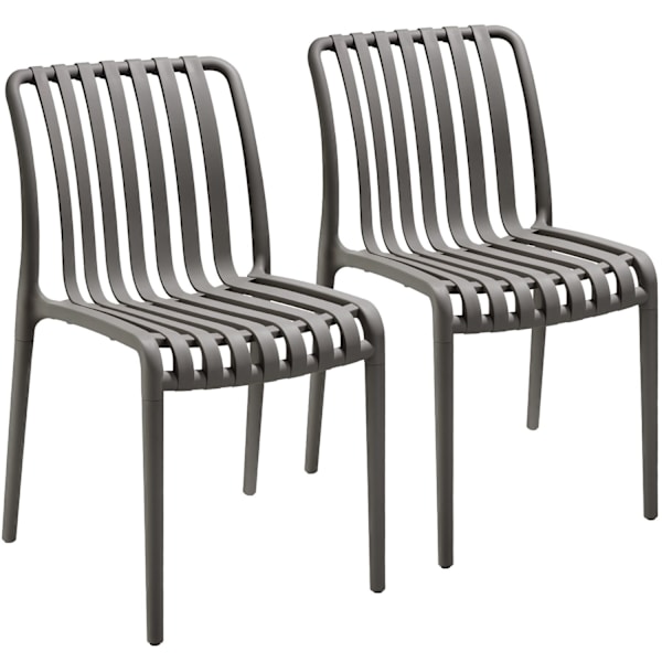 Havestole Alcudia, vejrbestandige, stabelbare - anthrazit,Sæt med 2 stk. Graphite grey