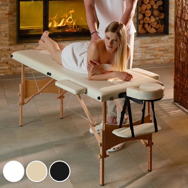 tectake Massagebriks med 2 zoner, 5cm polstring  + taske -  beig Beige