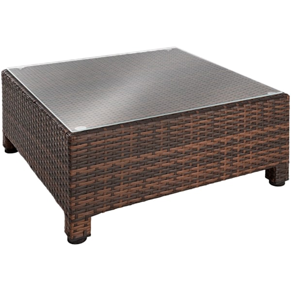 tectake Polyrattan loungesæt med aluminiumstel -  sort/brun Brown