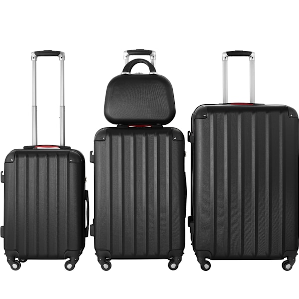 tectake Kuffertsæt Pucci 4 dele -  sort Black