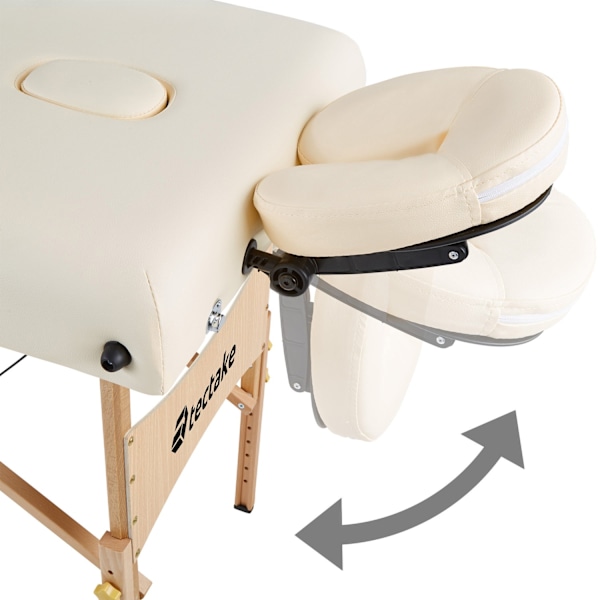 tectake Massagebriks med 2 zoner, 7,5cm polstring + ruller -  beige Beige
