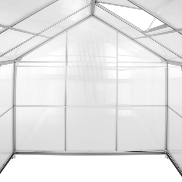 tectake Drivhus i aluminium uden fundament - 190 x 185 x 195 cm Transparent