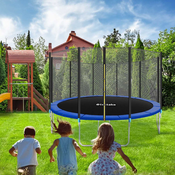 tectake Trampolin med sikkerhedsnet - 457 cm 457 cm Blue