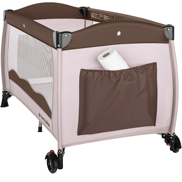 tectake Weekendseng 126x65x80cm med transporttaske -  coffee Espresso