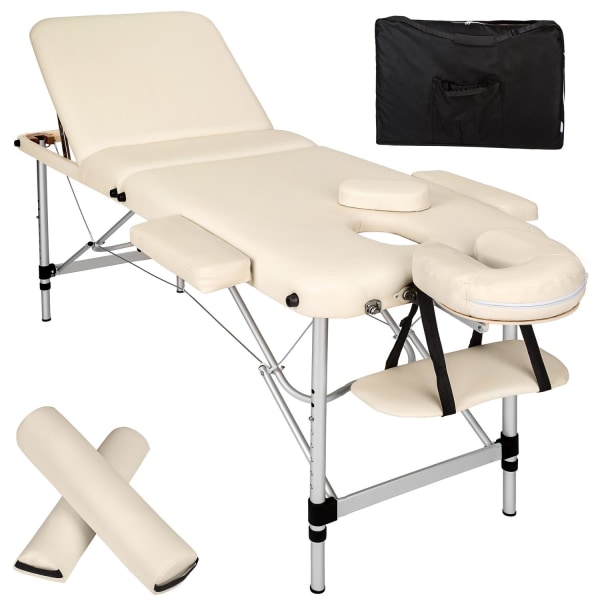 tectake Massagebriks med 3 zoner, 5 cm polstring og taske -  bei Beige