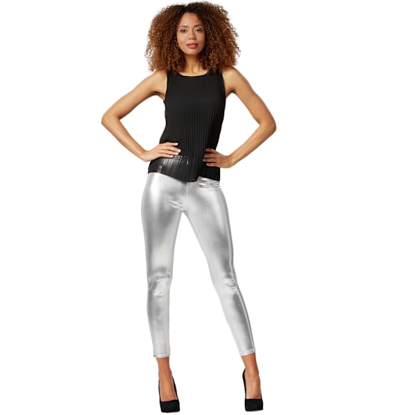 tectake Leggings i metallisk look sølv Silver S