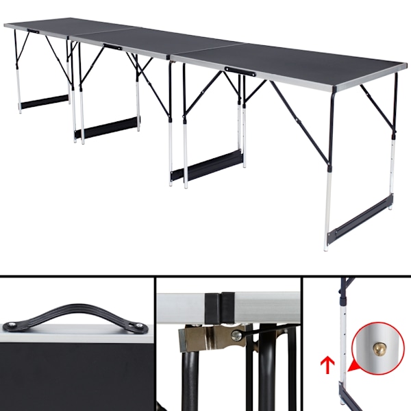 tectake Sæt med 3 klapborde Black