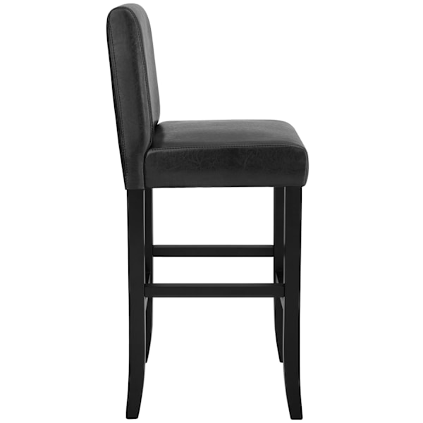 tectake Barstol med ryglæn -  sort Black