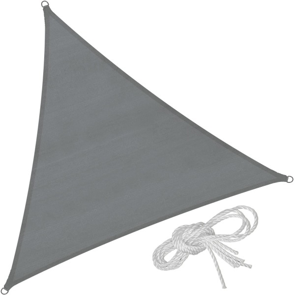 tectake Solsejl trekantet, grå - 500 x 500 x 500 cm 500 x 500 x Grey