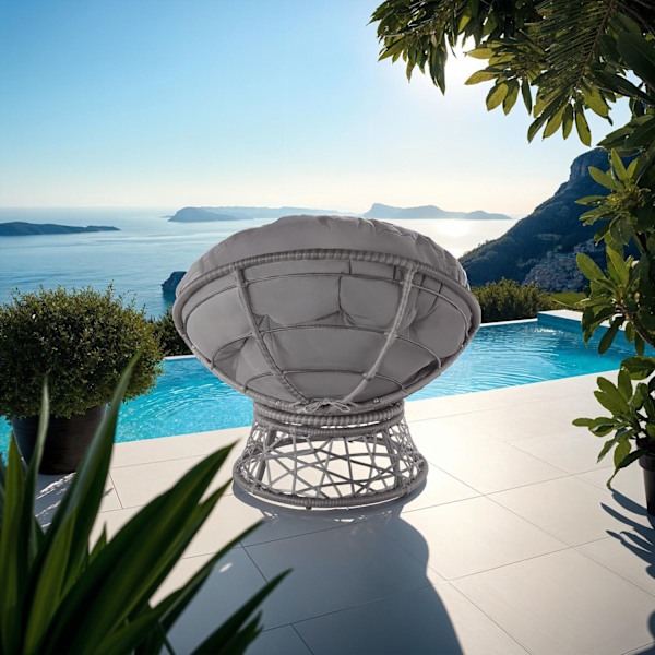 tectake Polyrattan havestol Gargano -  grå Grey