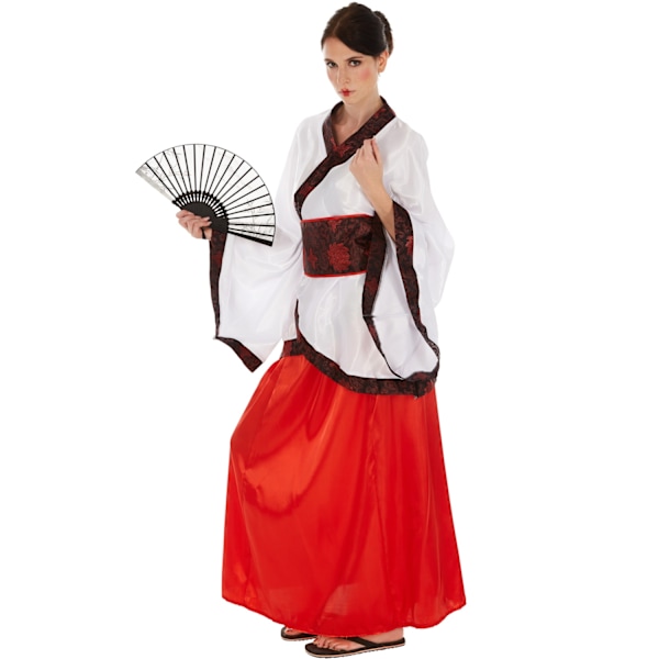 tectake Flot asiatisk inspireret kostume White L