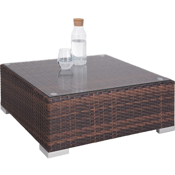 tectake Polyrattan loungesæt Paris - brunmeleret brunmeleret Brown