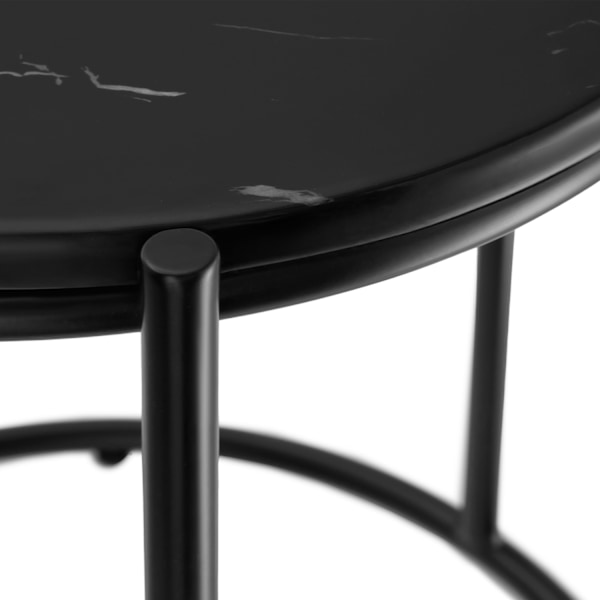 Sidebord Ellsa, marmorplade, stålramme - sort/sort,pr. stk. Black