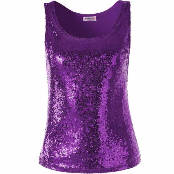 tectake Paillet-top lilla Purple XL