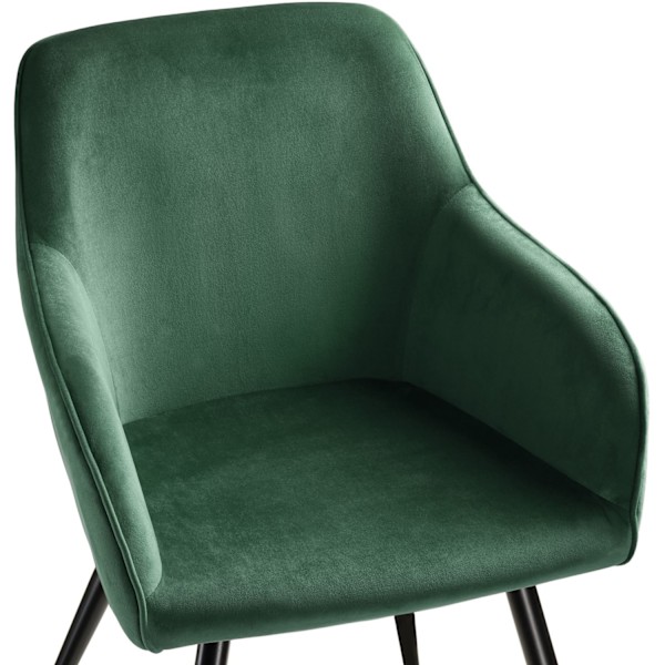 tectake Stol Marilyn velour -  mørkegrøn/sort Dark green