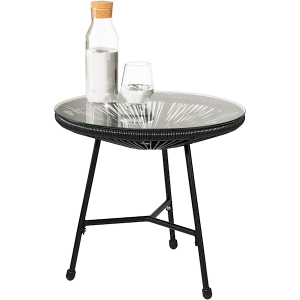 tectake 2 Havestole Santana med bord -  sort Black