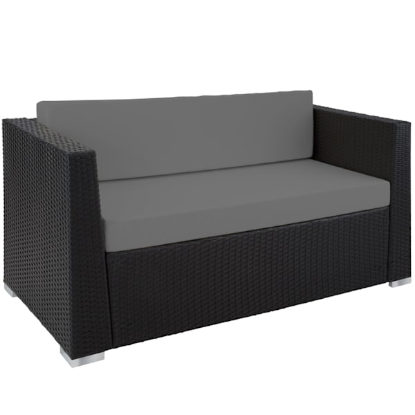 tectake Polyrattan loungesæt München -  sort Black