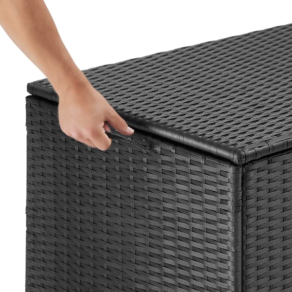 tectake Hyndeboks med aluminiumsramme og hjul 297L, 117x54x64cm -  sort Black
