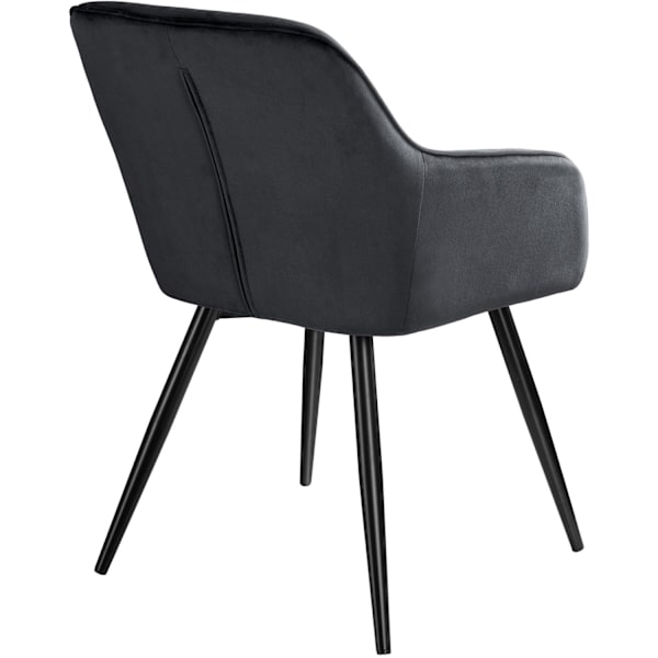 tectake Stol Marilyn velour -  sort Black