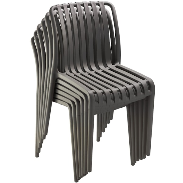 Havestole Alcudia, vejrbestandige, stabelbare - anthrazit,Sæt med 6 stk. Graphite grey