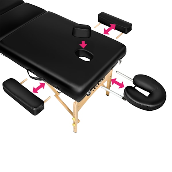 tectake Massagebriks Somwang med 3 zoner, 7,5 cm polstring -  sort Black