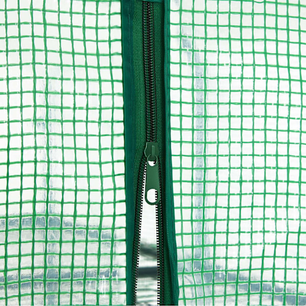 tectake Drivhus med presenning, firkantet 143x143x195cm Green