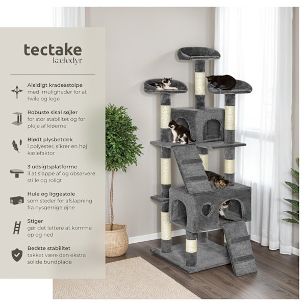 tectake Kradsetræ Mogli -  grå Grey