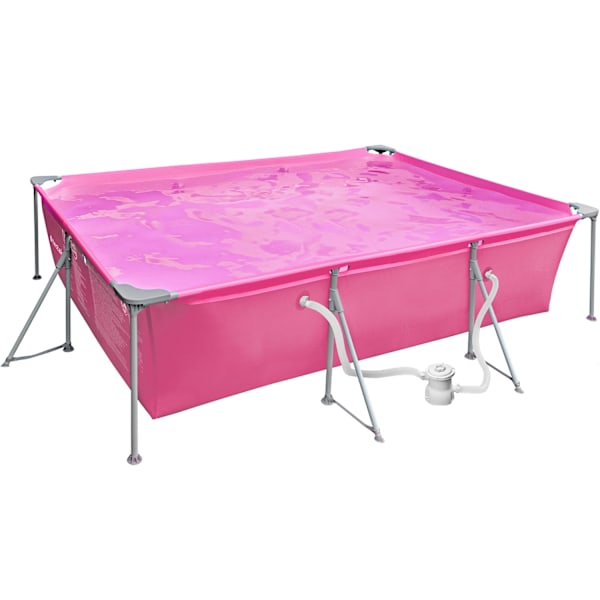 tectake Badebassin firkantet 300 x 207 x 70 cm - pink pink Pink