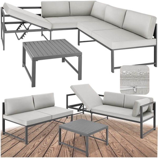 tectake Havesofasæt Faro Grey