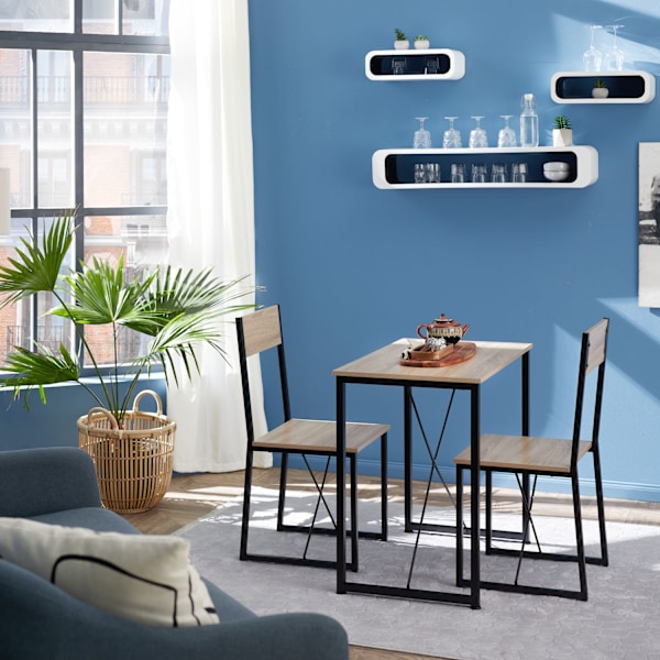 tectake Spisebordssæt Margate -  Industrielt mørkt træ, rustikt Dark brown