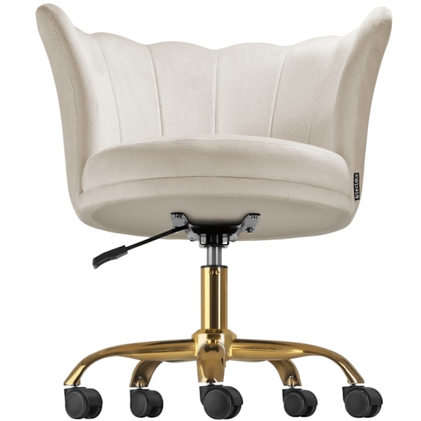 tectake Kontorstol Stella velour creme/guld