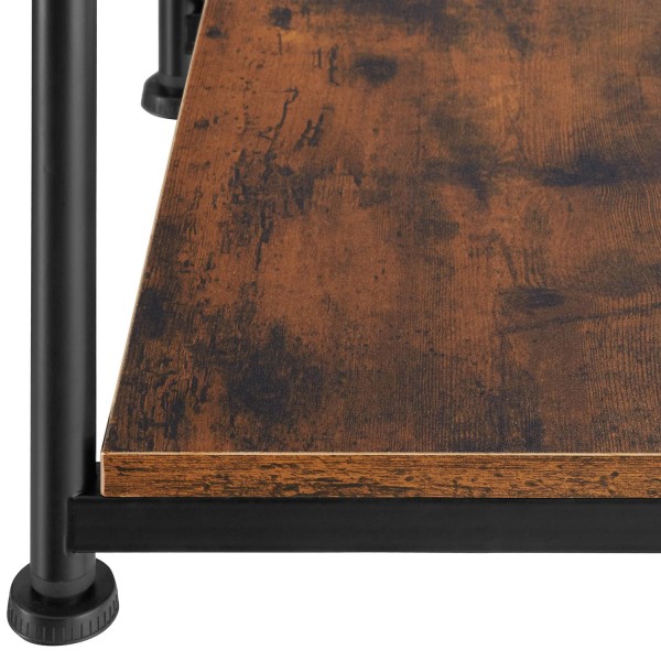tectake Sidebord Yonkers 38,5x30x51,5cm -  Industrielt mørkt træ Dark brown
