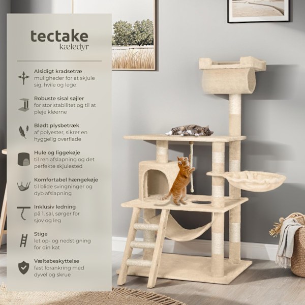 tectake Kradsetræ Stokeley -  beige Beige