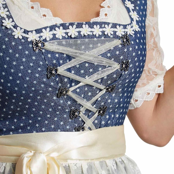 tectake Kvinde midi dirndl kostume Kleinwalsertal model 2 White M