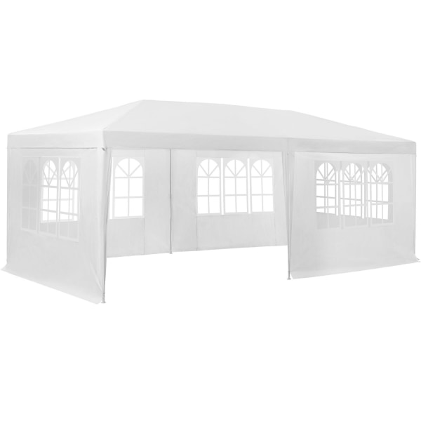 tectake Havepavillon Vivara 6x3m med 5 sidepaneler -  hvid White