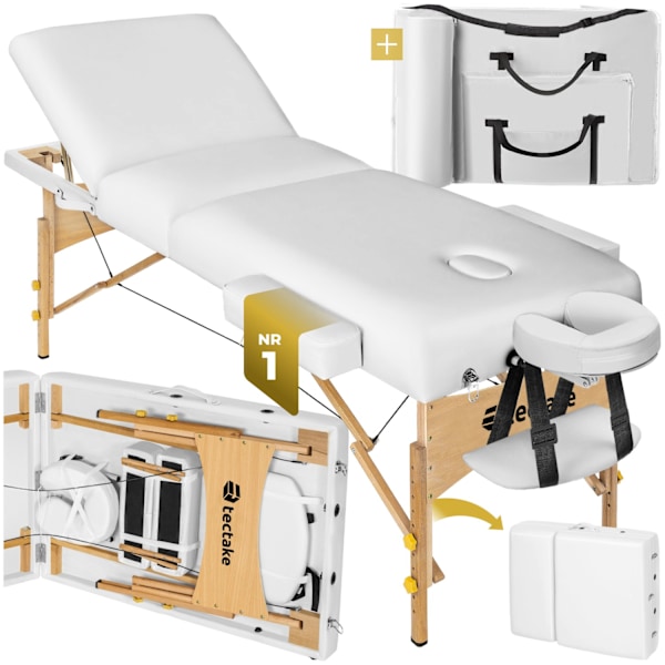 tectake Massagebriks Somwang med 3 zoner, 7,5 cm polstring -  hvid White