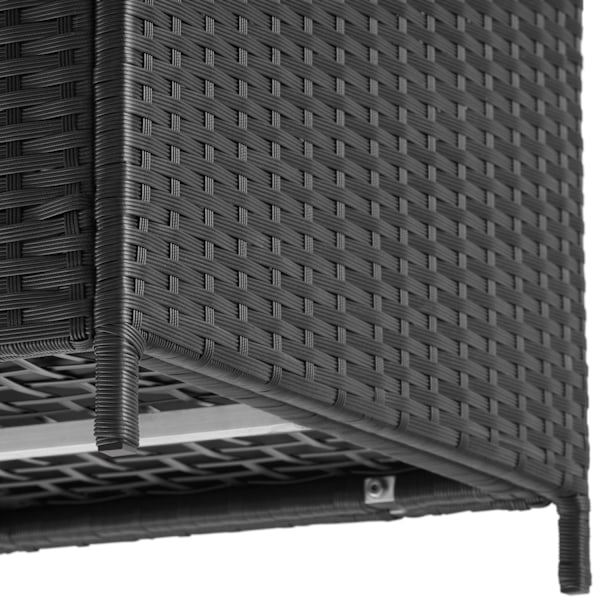 tectake Hyndeboks med aluminiumsramme og hjul 297L, 117x54x64cm -  sort Black
