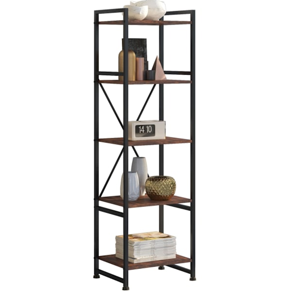 tectake Reol Manchester 47,5 x 34,5 x 151,5 cm -  Industrielt mørkt træ, rustikt Dark brown