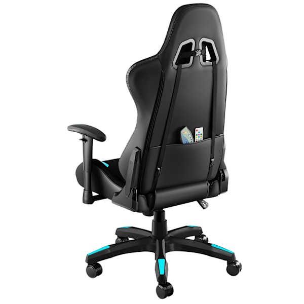 tectake Gamerstol Tartaros, LED, massagefunktion -  sort/azur Azure