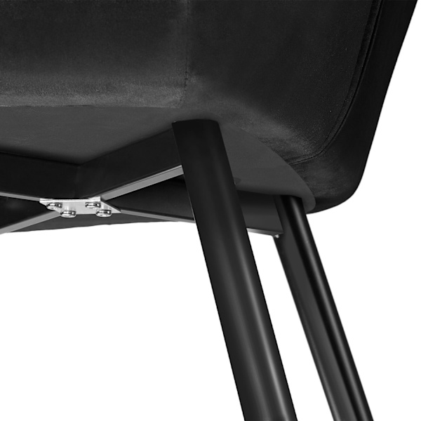 tectake Stol Marilyn velour -  sort Black