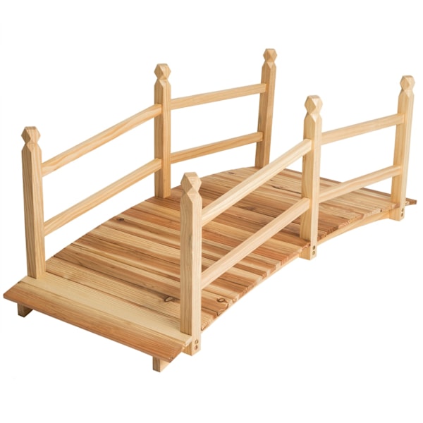 tectake Havebro af træ 137cm lang Brown