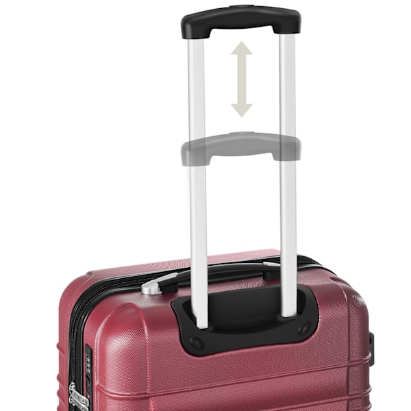 tectake Kufferter, sæt med 4 dele -  vinrød Wine red one size