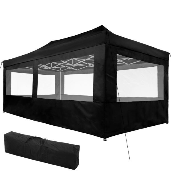 tectake Easy up pavillon Viola 3x6 m med 4 sidestykker -  sort Black