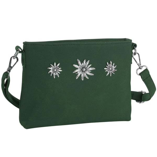 tectake Håndtaske med blomster -  grøn Green one size