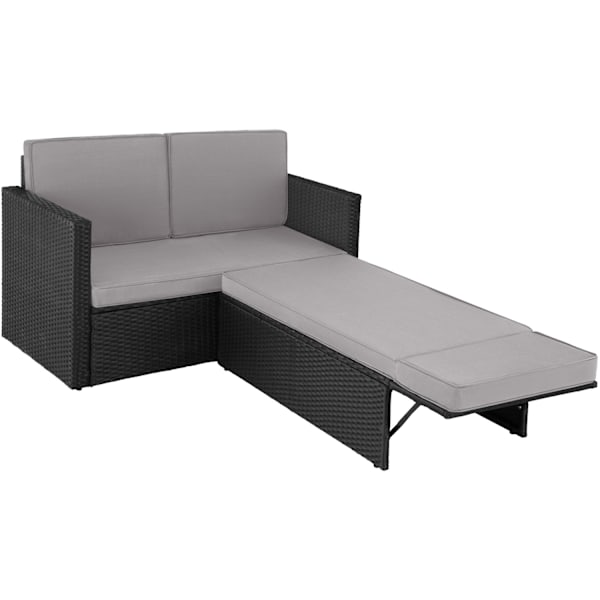 tectake Polyrattan havesofasæt Korfu -  sort/grå Grey