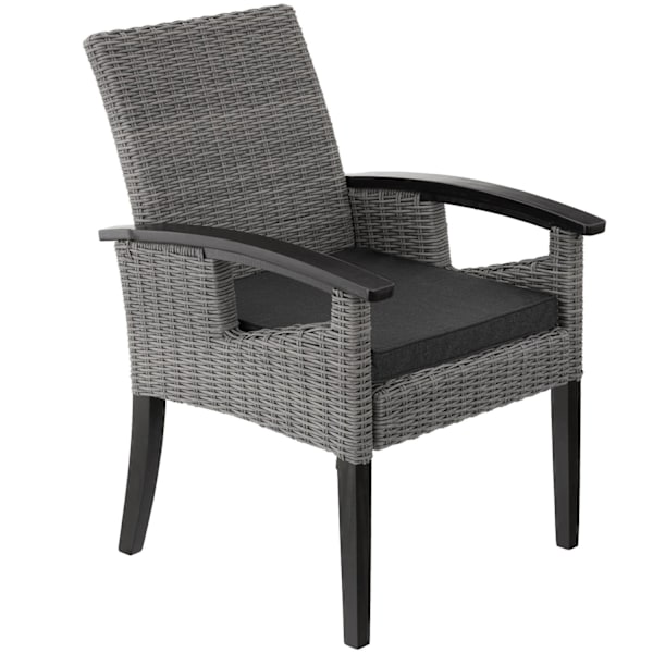 tectake Polyrattan havebord Taranto med 4 stole Rosarno -  grå Grey