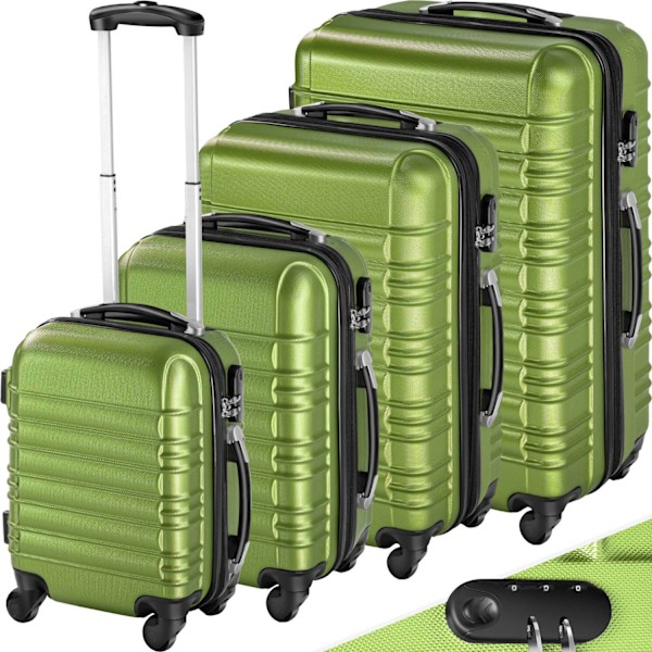 tectake Kufferter, sæt med 4 dele -  grøn Green one size